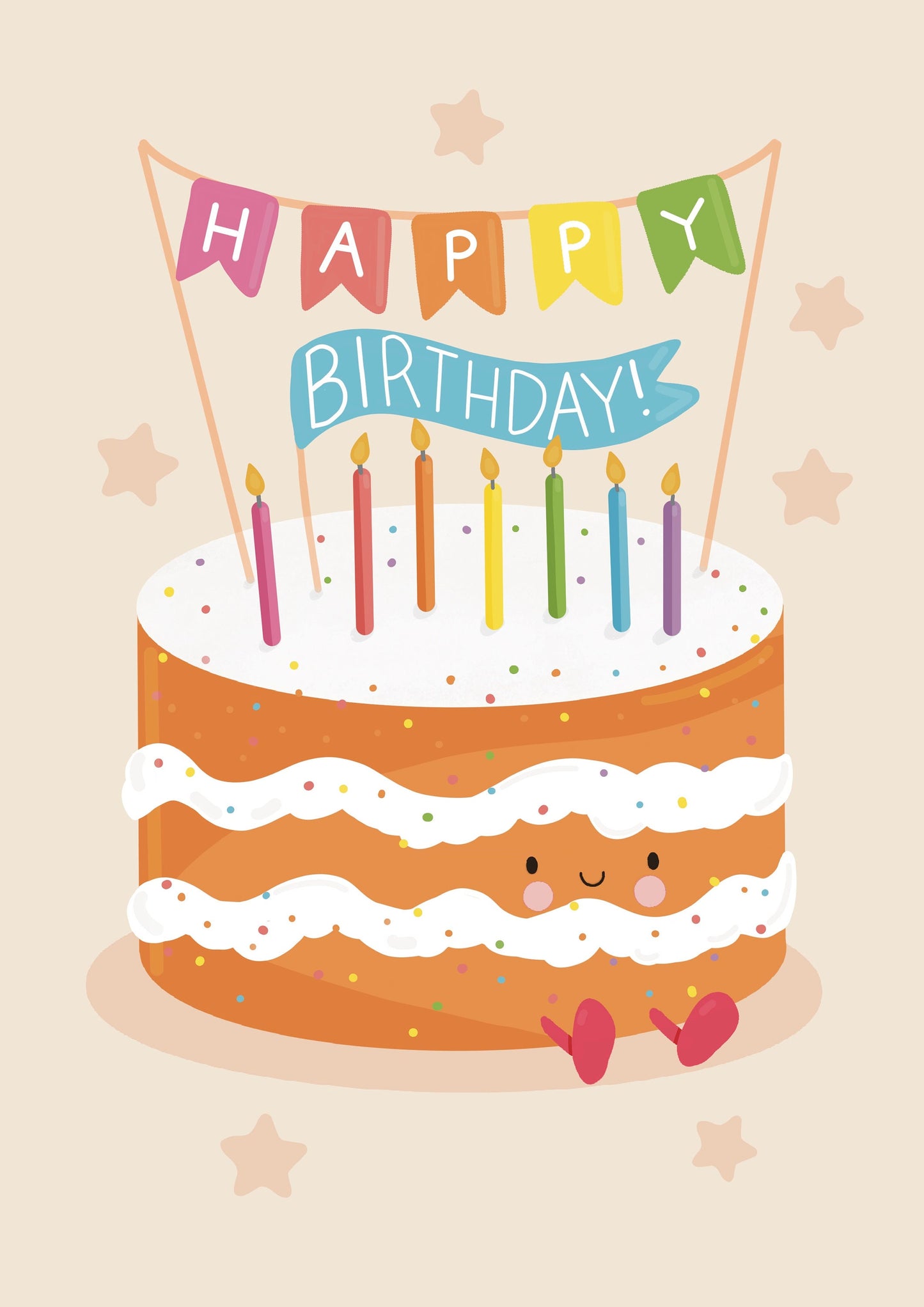 Adorable Jelly Cat Inspired Birthday Card with Cake | Say Happy Birthday in Style A5