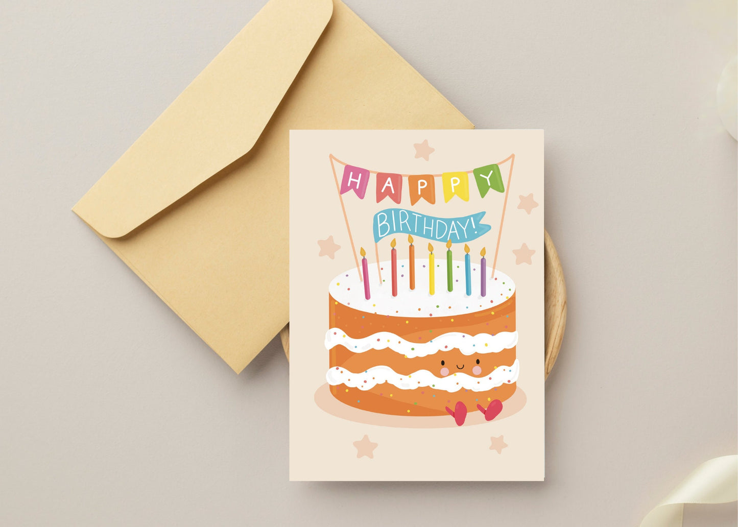 Adorable Jelly Cat Inspired Birthday Card with Cake | Say Happy Birthday in Style A5