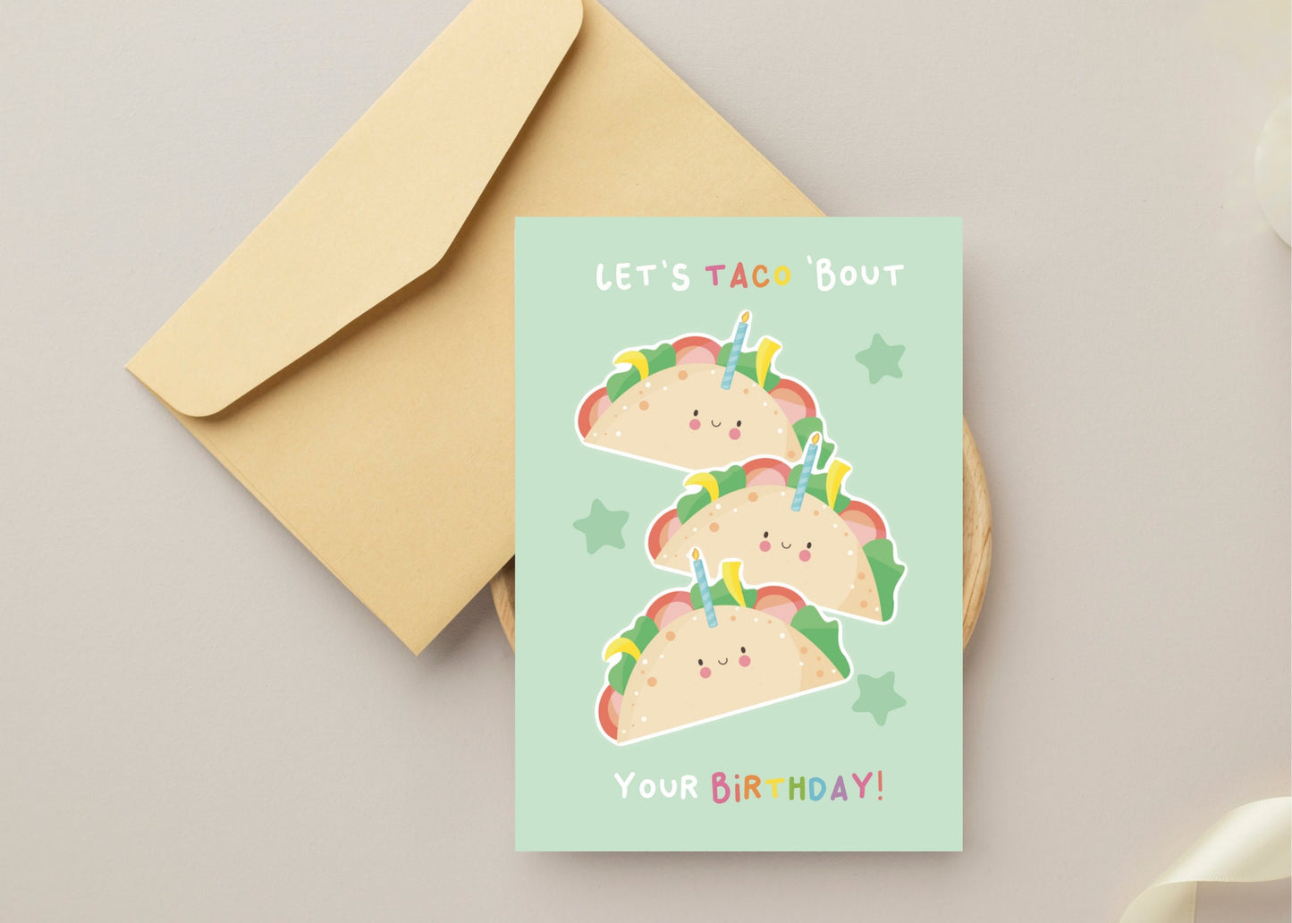 Let's Taco 'Bout Your Birthday - Greeting Card with Fun Taco Illustration