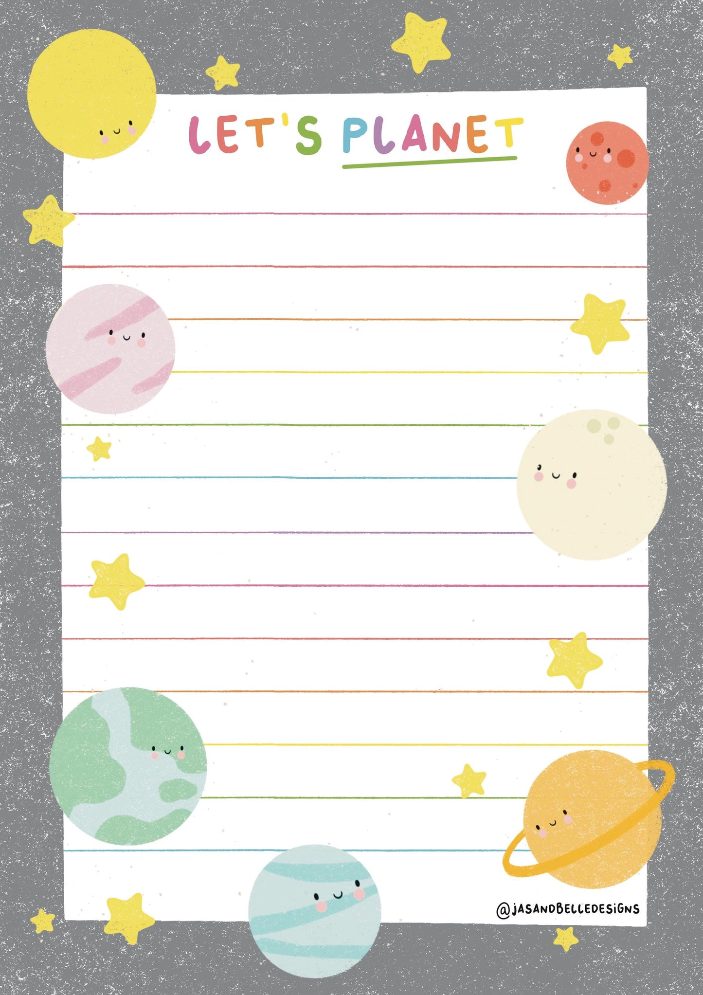 A6 Planet-Themed Planner | Let's Plan-et – Perfect for Daily Planning & To-Do Lists