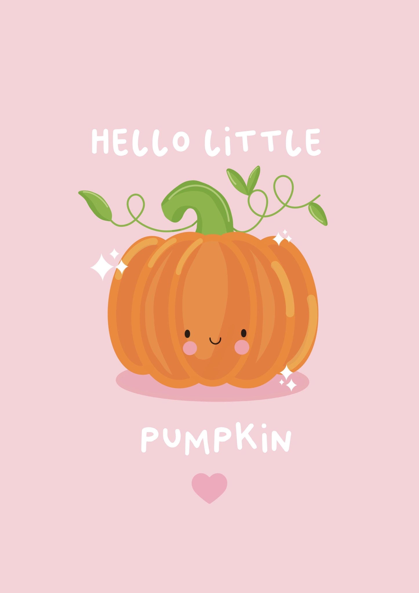 Welcome Little Pumpkin Card - Cute Kawaii Pumpkin Baby Shower Greeting Card - New Baby Celebration Card