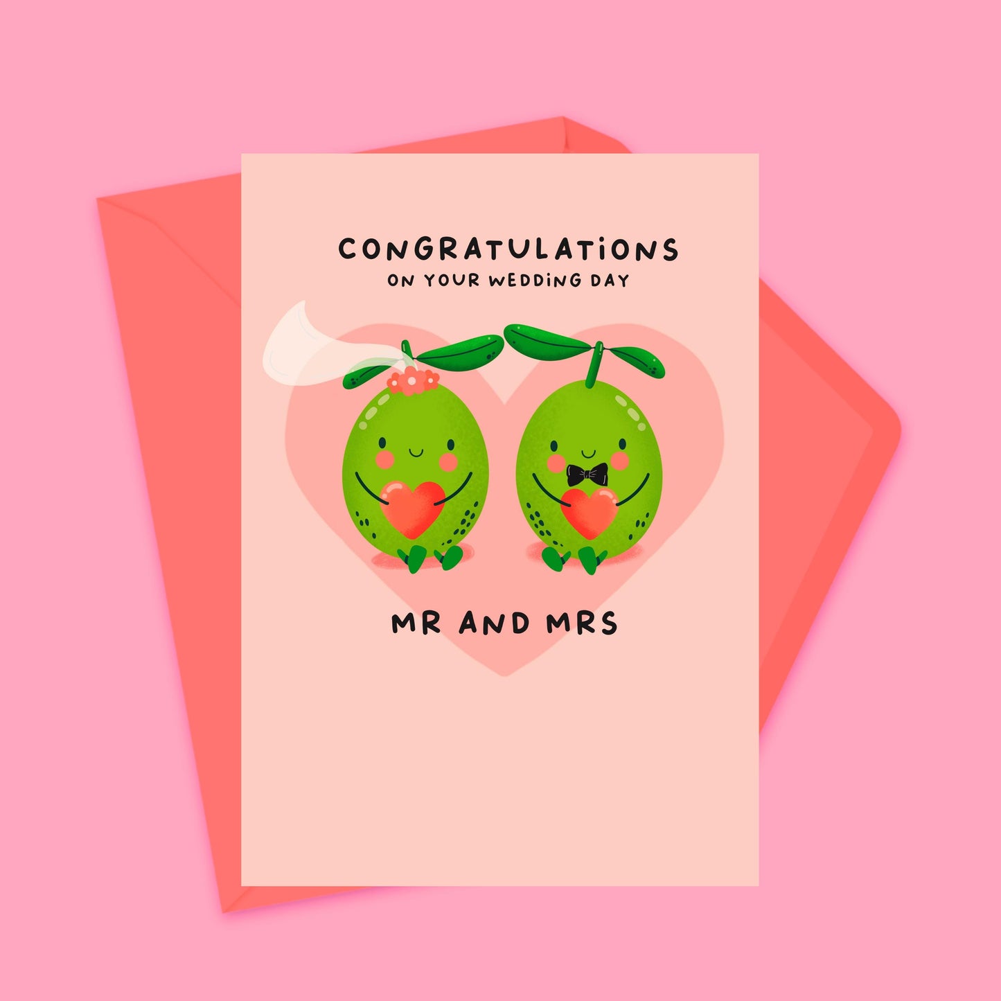 Cute Wedding Congratulations Card | Mr & Mrs Wedding Card | Adorable Newlywed Gift | Kawaii Wedding| Funny Wedding and Bride and Groom Card