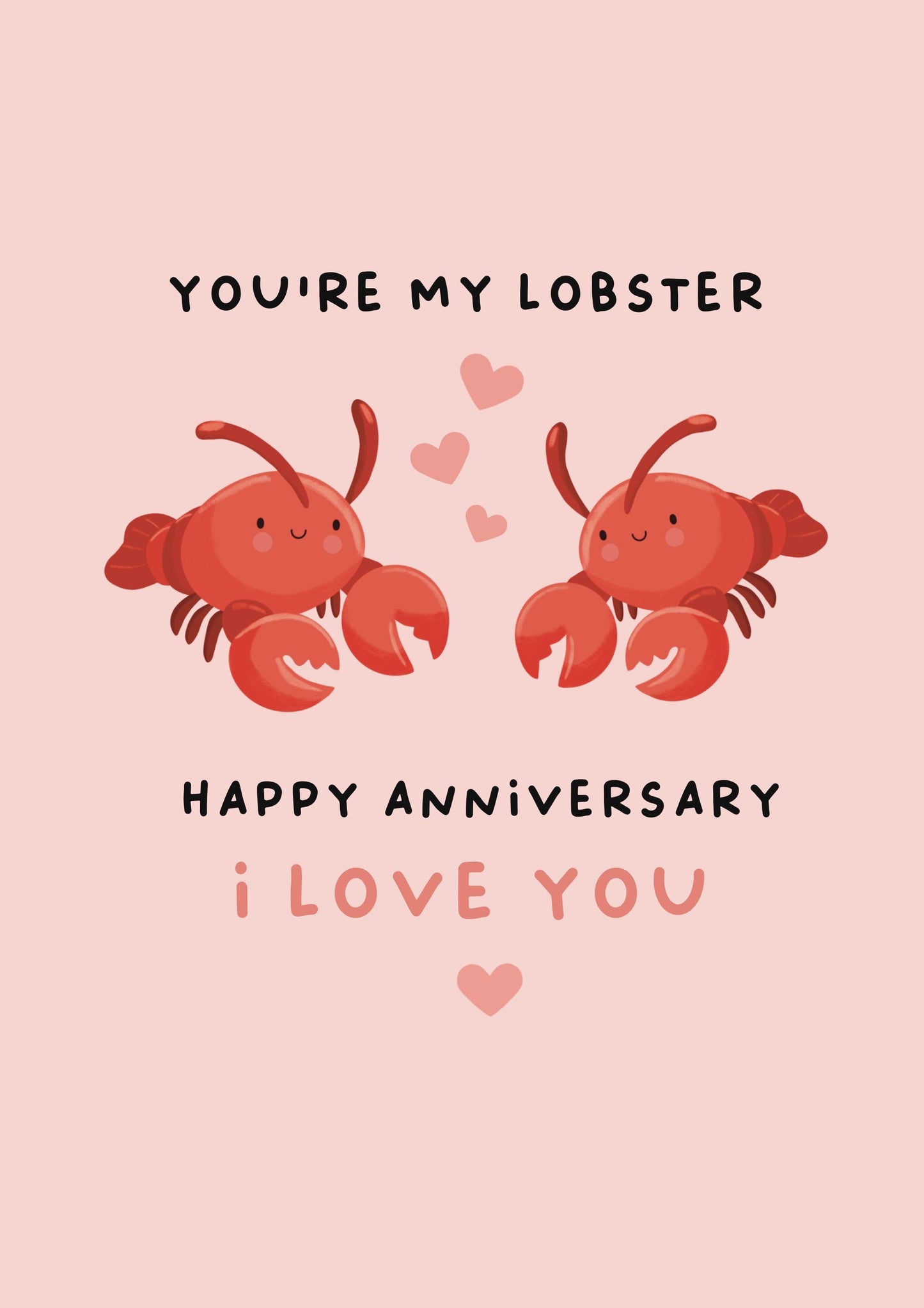 You're My Lobster Anniversary Card – Cute & Funny Love Card, Romantic Greeting Card for Couples, Valentine’s Day Card
