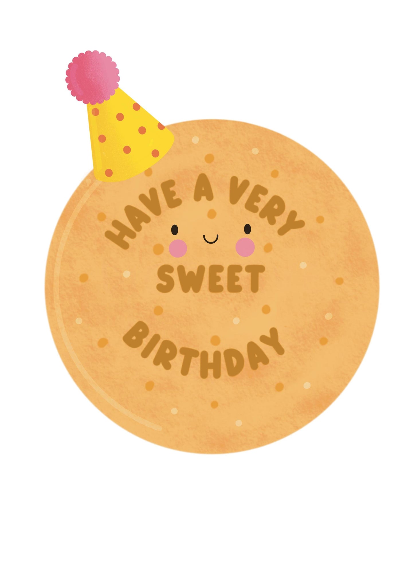 Sweet Biscuit Birthday Card – Cute Die-Cut Cookie Card, Kawaii Birthday Pun Card, Funny Food-Themed Greeting