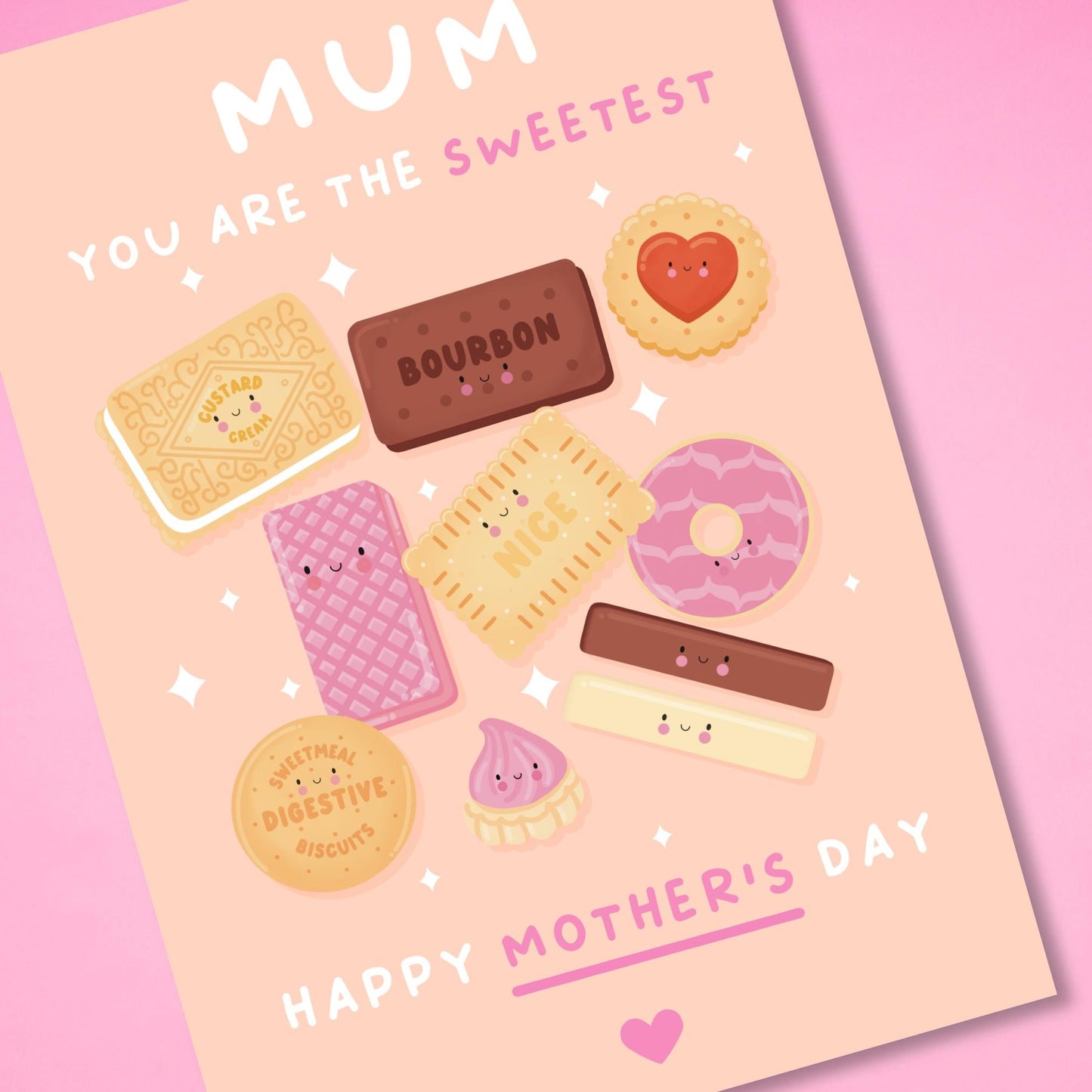 Mum You Are The Sweetest – Cute Kawaii Biscuit Mother’s Day Card | AdorableGreeting Card for Mum | Funny Mum Card | UK Biscuit Lover Gift