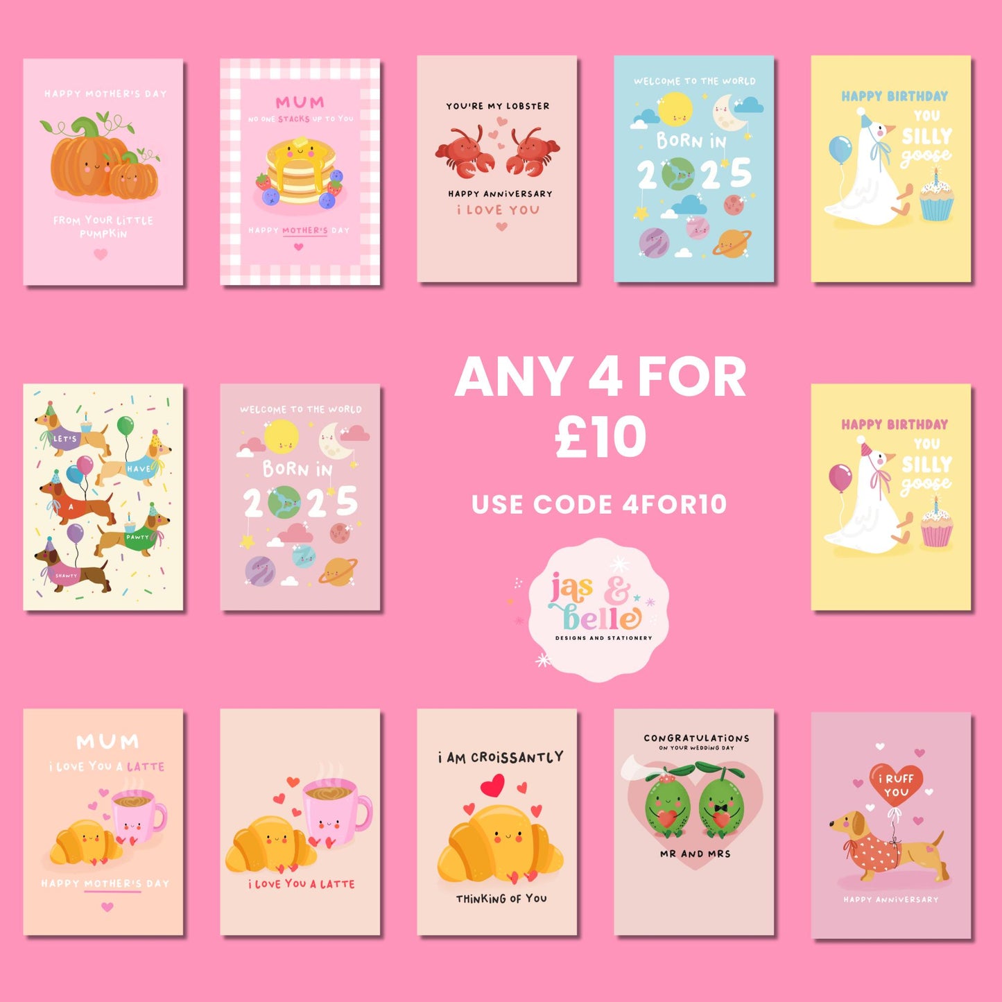 Mother’s Day Card for Mum – Bakes The Best Cakes – Handmade Baking Mom Greeting Card – Unique Mom Gift