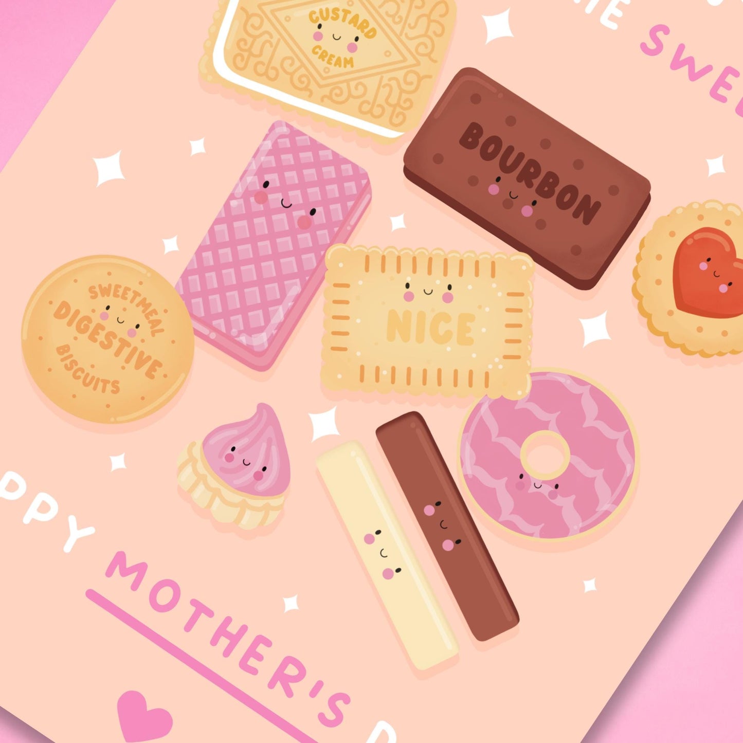Mum You Are The Sweetest – Cute Kawaii Biscuit Mother’s Day Card | AdorableGreeting Card for Mum | Funny Mum Card | UK Biscuit Lover Gift