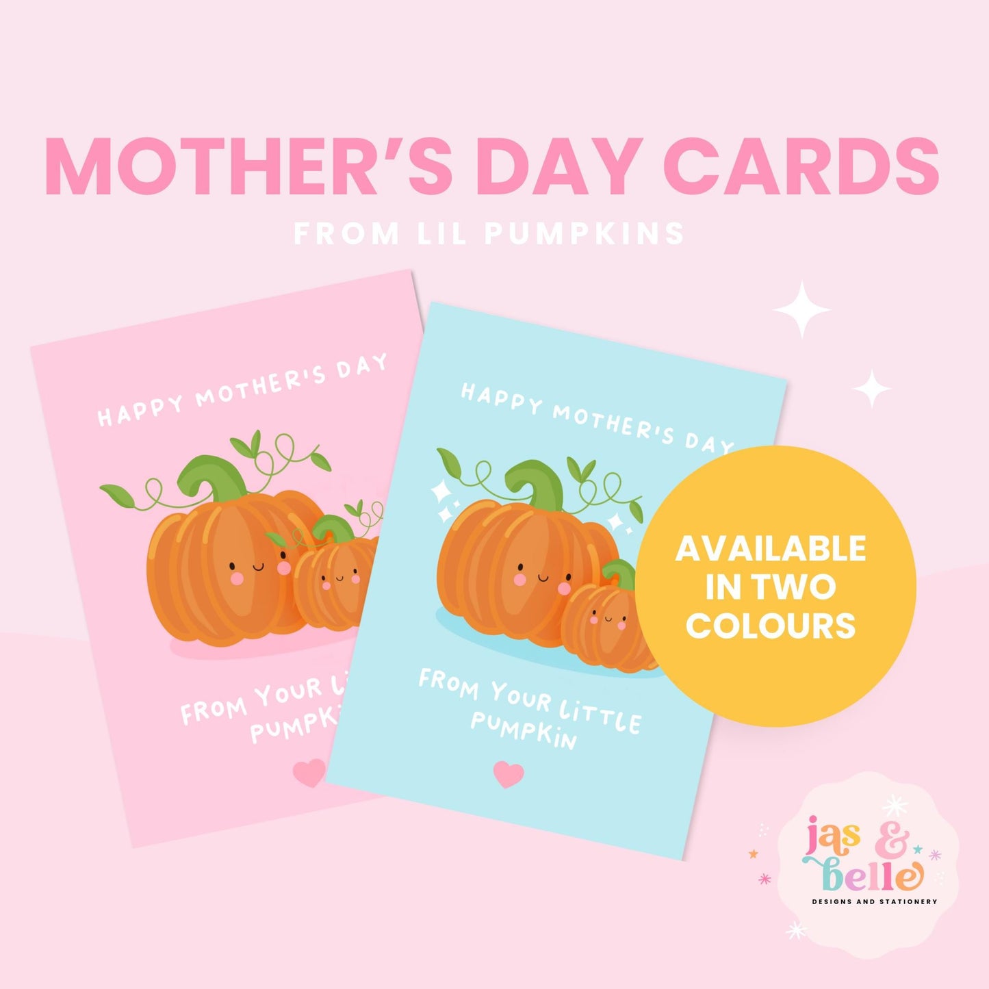 Cute Mother's Day Card from Little Pumpkin Kawaii Pumpkin Card for Mom, Mum Cute Mother's Day Gift for Her