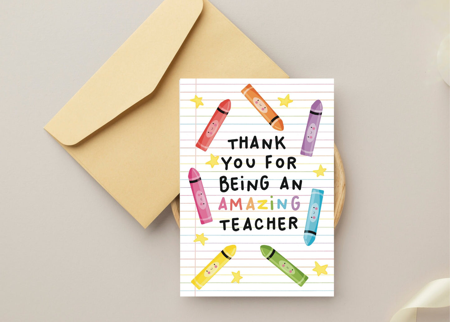 Cute Thank You Card for an Amazing Teacher - Perfect Way to Show Your Appreciation