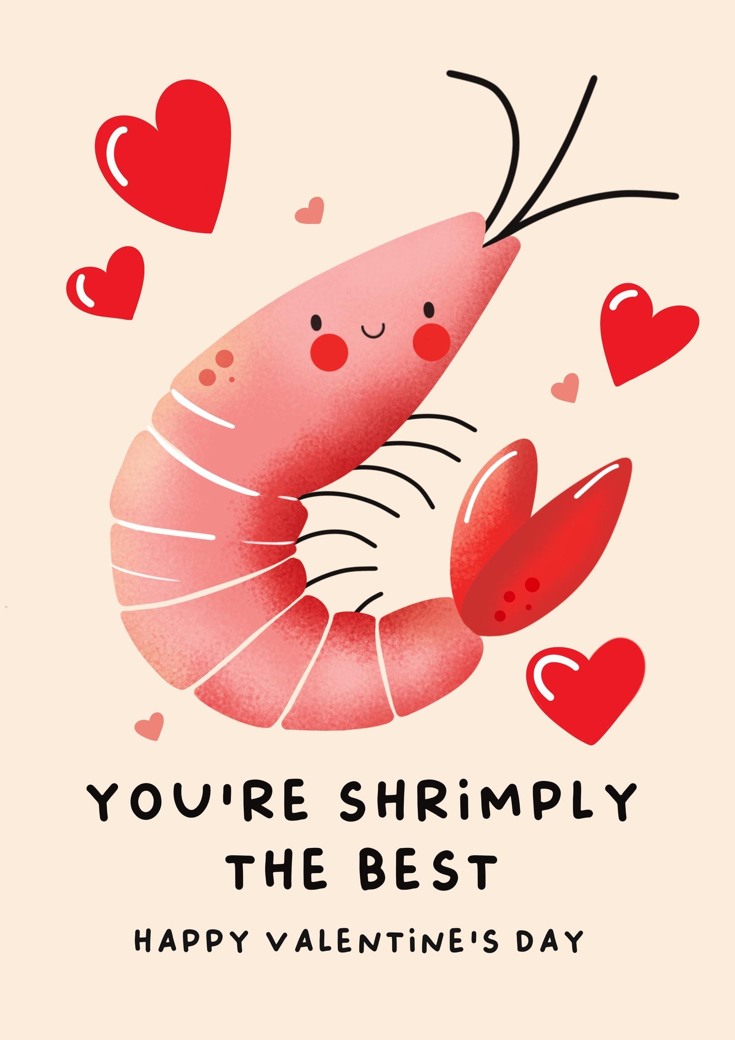 You’re Shrimply the Best - Greeting Card - Funny Valentine’s Day Card, Romantic Love Note, or Anniversary Card