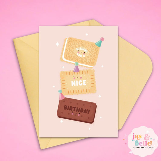 Have a Nice Birthday Biscuit Card – Cute Kawaii Birthday Card for Biscuit Lovers | Fun & Whimsical Birthday Greeting