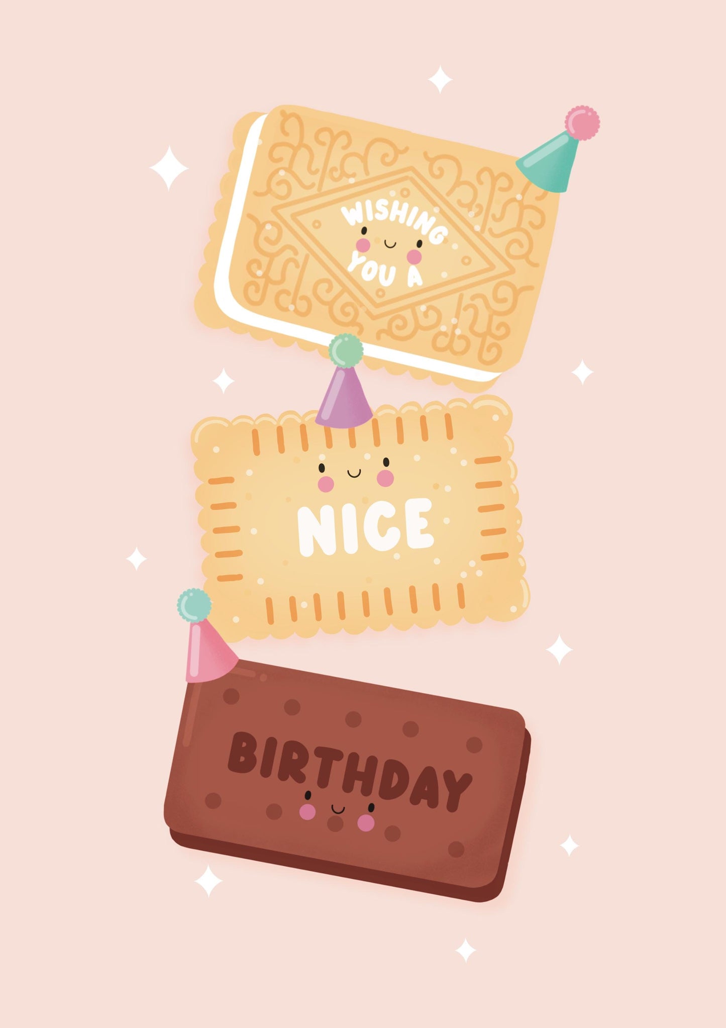 Have a Nice Birthday Biscuit Card – Cute Kawaii Birthday Card for Biscuit Lovers | Fun & Whimsical Birthday Greeting